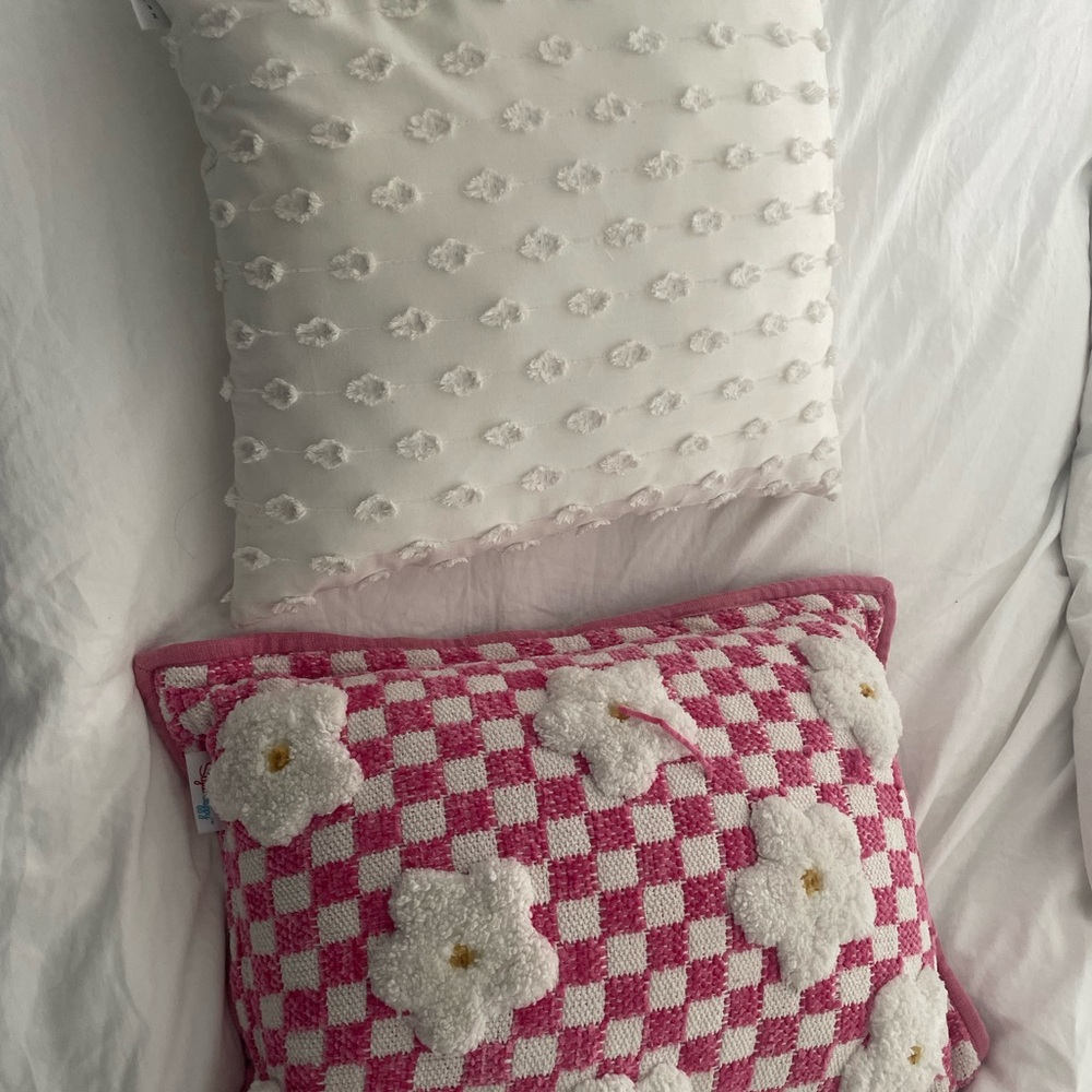Decorative Throw Pillow Flowers White Spring Home Decor Accent Couch Living Room